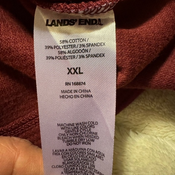 Lands End Funnel Neck Waffle Weave Top - Picture 6 of 9